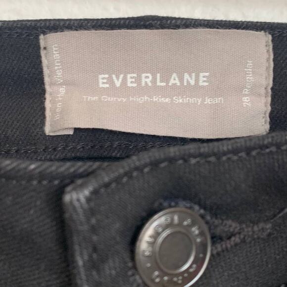 NWT Everlane The Curvy Authentic Stretch High Rise Skinny Jean in Black - Picture 9 of 13